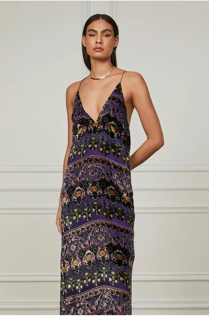 Vestido Longo Fluído Com Decote Profundo Nas Costas - Animale