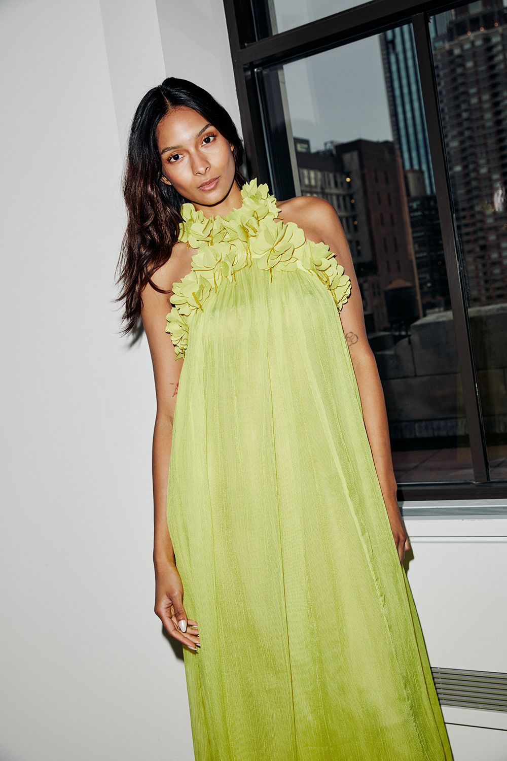 Vestido Longo Cetim Rafine Verde - PatBo