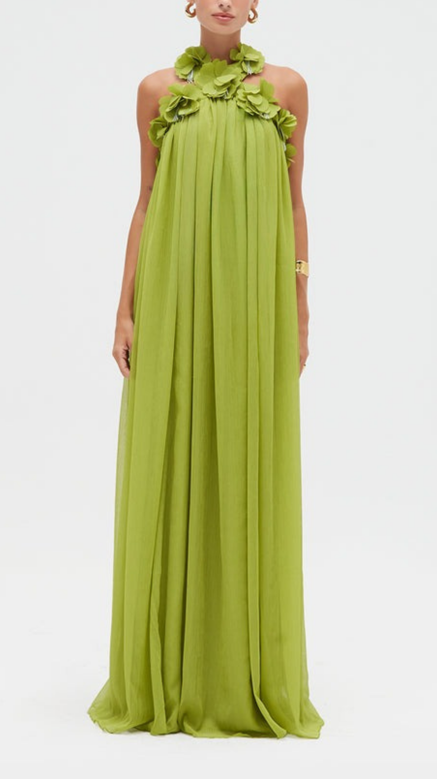 Vestido Longo Cetim Rafine Verde - PatBo