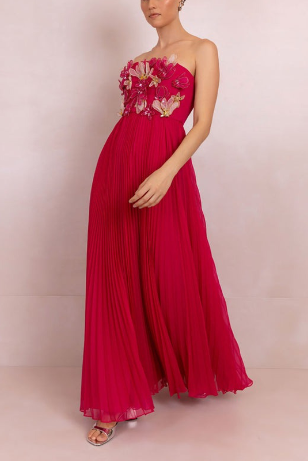 Vestido Longo Silky Grace Aura Pink - PatBo