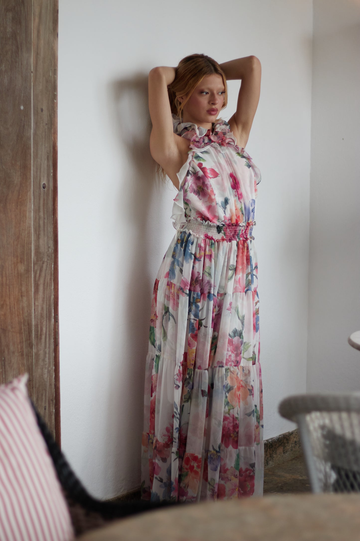 Vestido Longo Estampado Orquídea Aquarela - PatBo