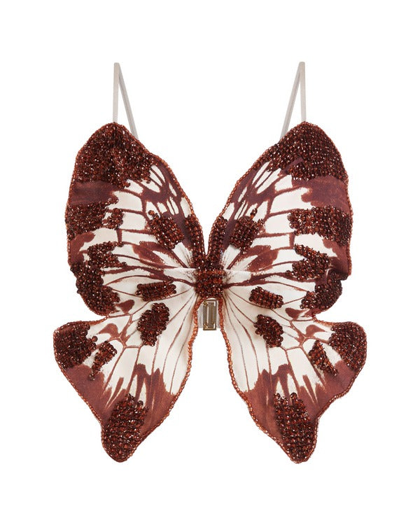 Butterfly Printed Top Bege (RUNWAY) - PatBo