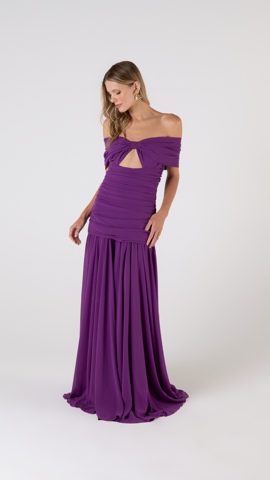 Vestido Bertha em Roxo - Candy Brown