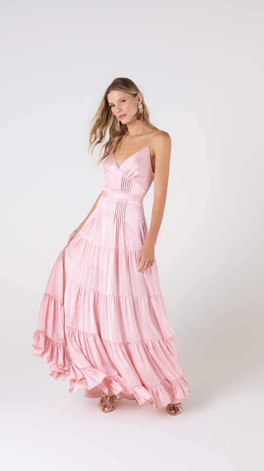 Vestido Longo Rosa Vitória - Fabulous Agilità