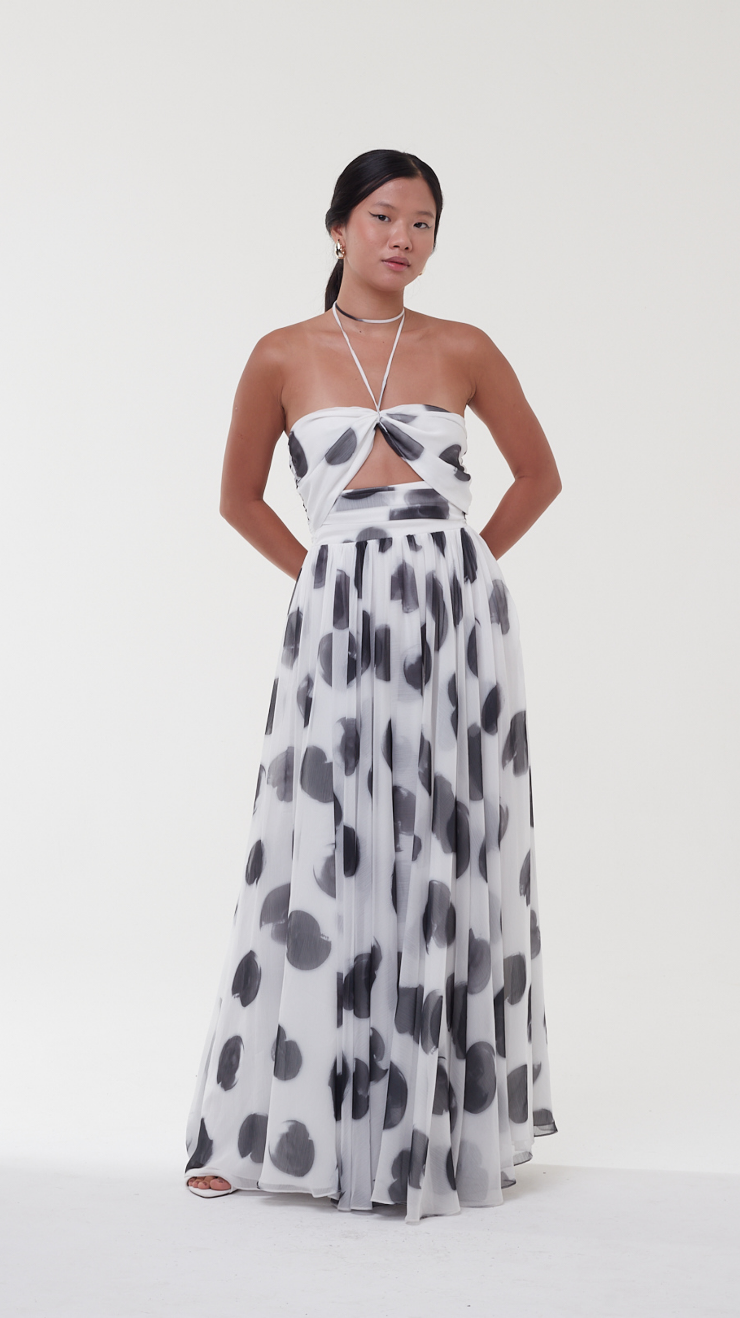 Vestido Asha Poá Preto e Branco - Candy Brown