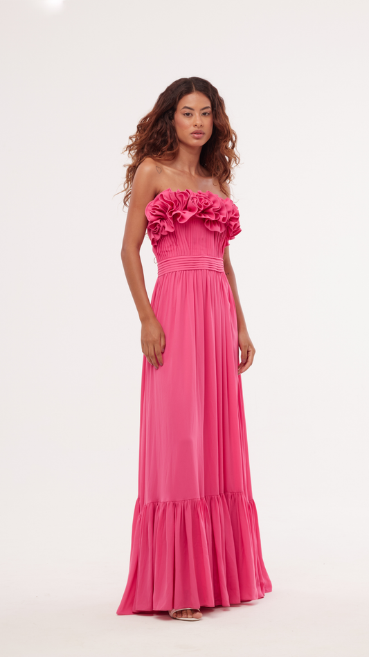 Vestido Flores Aplicadas - PatBo