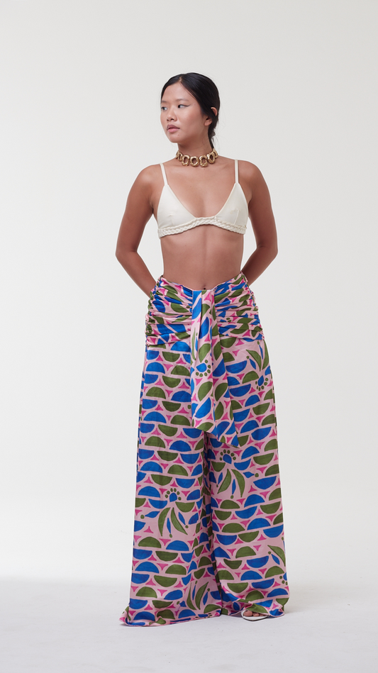 Calça Azul e Rosa Estampas - PatBo