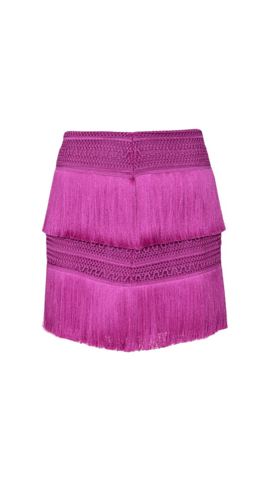 Saia Curta Color Fringe Roxo - PatBo