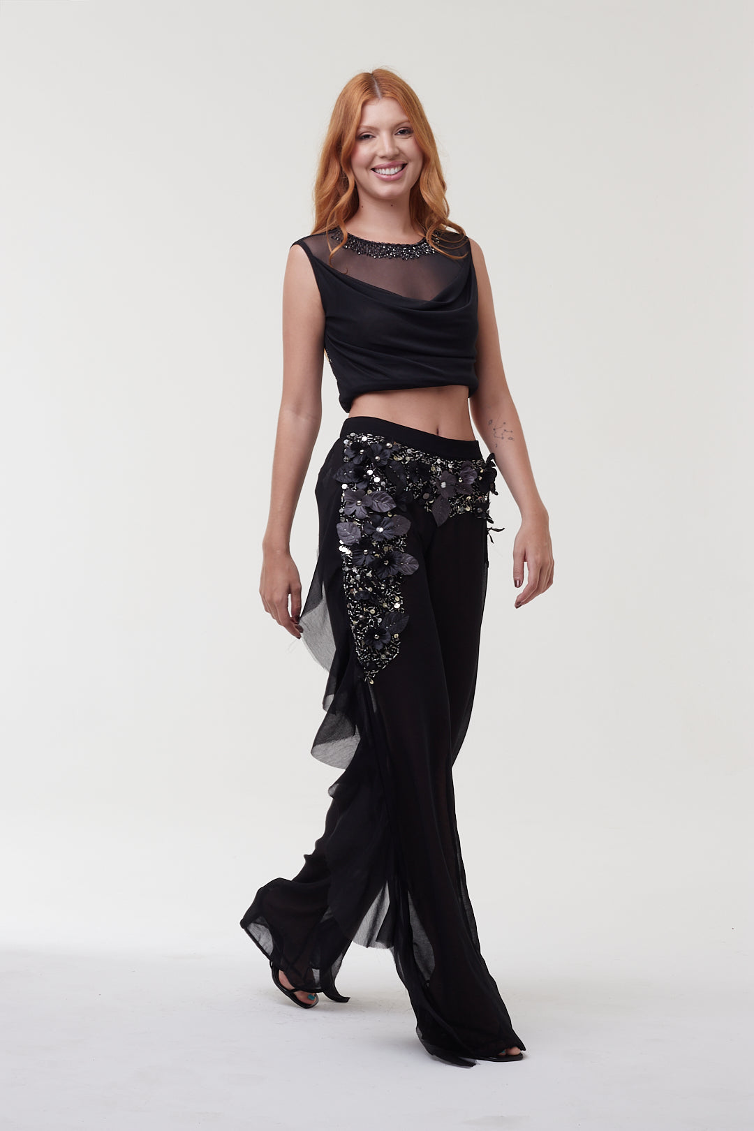 Calça Tule Com Pedrarias - Hisha