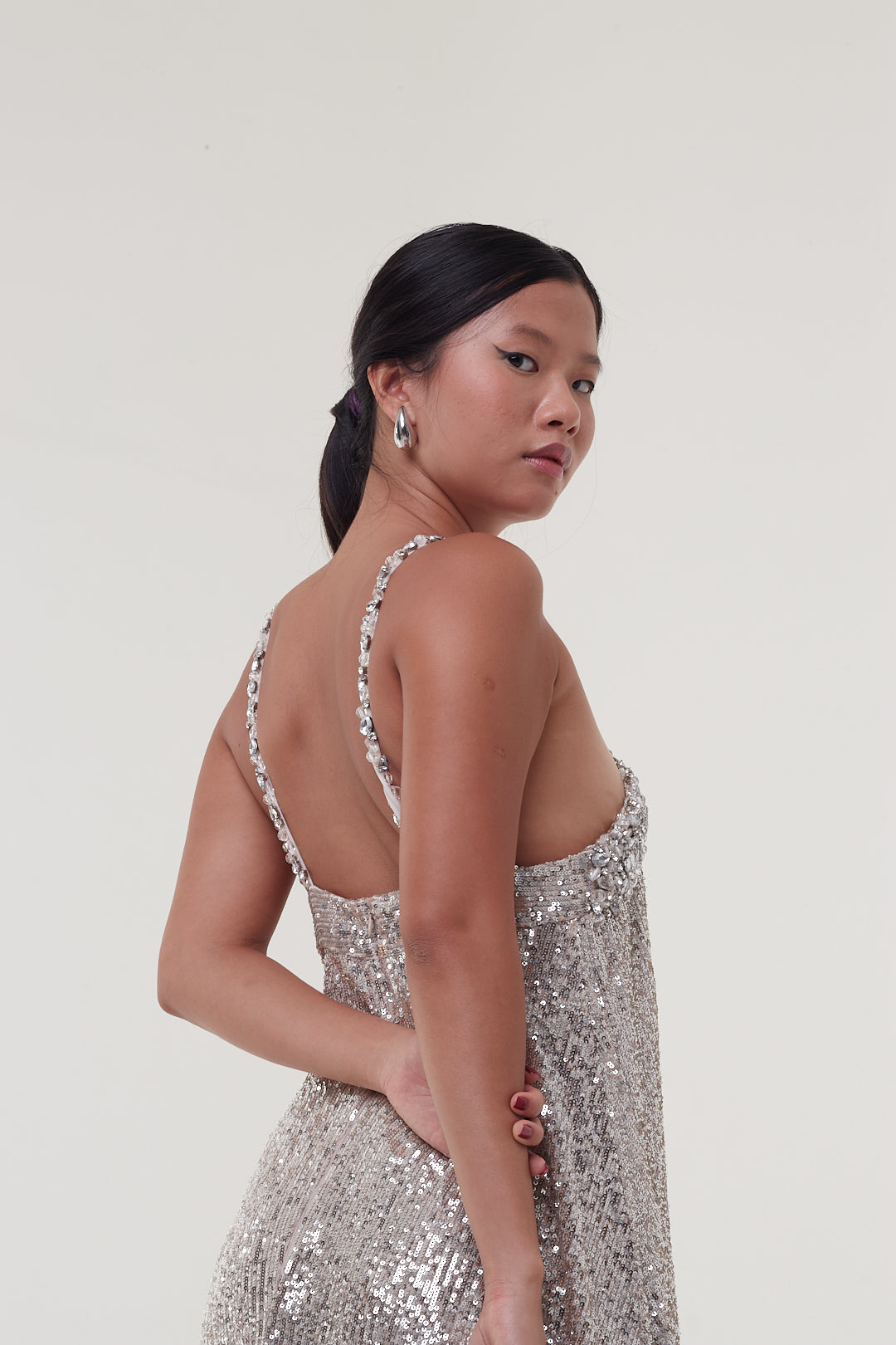 Vestido PatBo Brilho Dourado e Prata