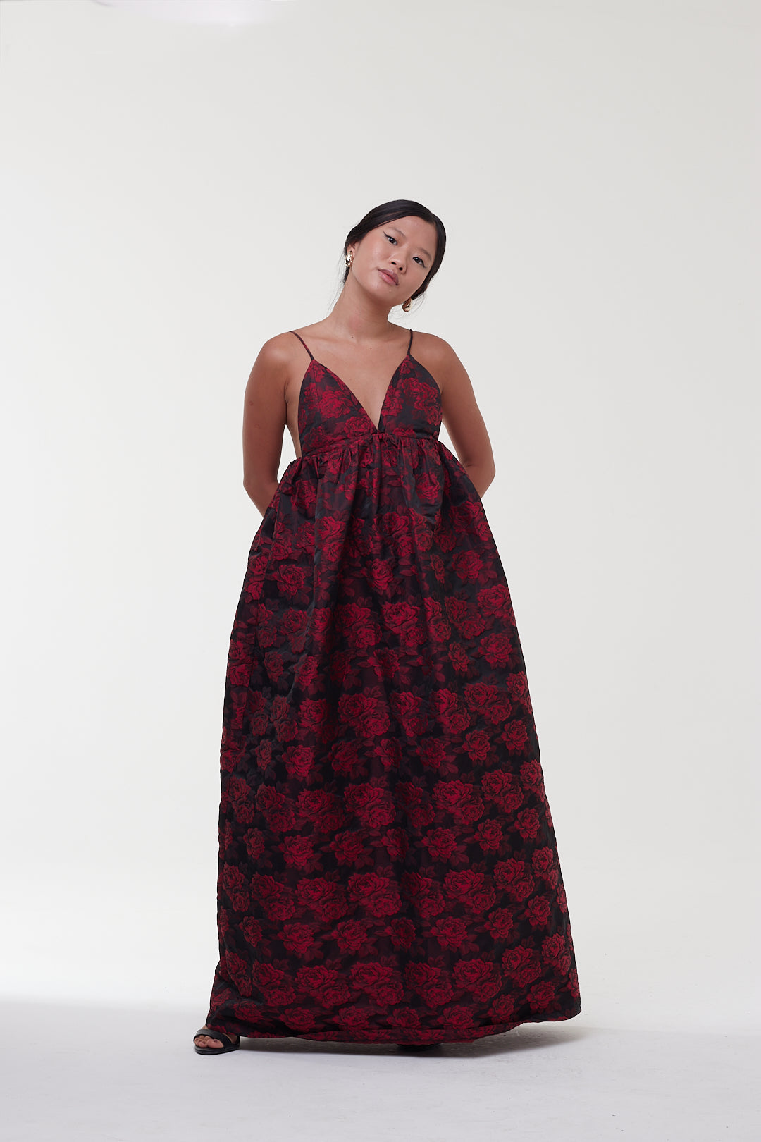 Vestido Botanical Jacquard Long Strap - Ganni