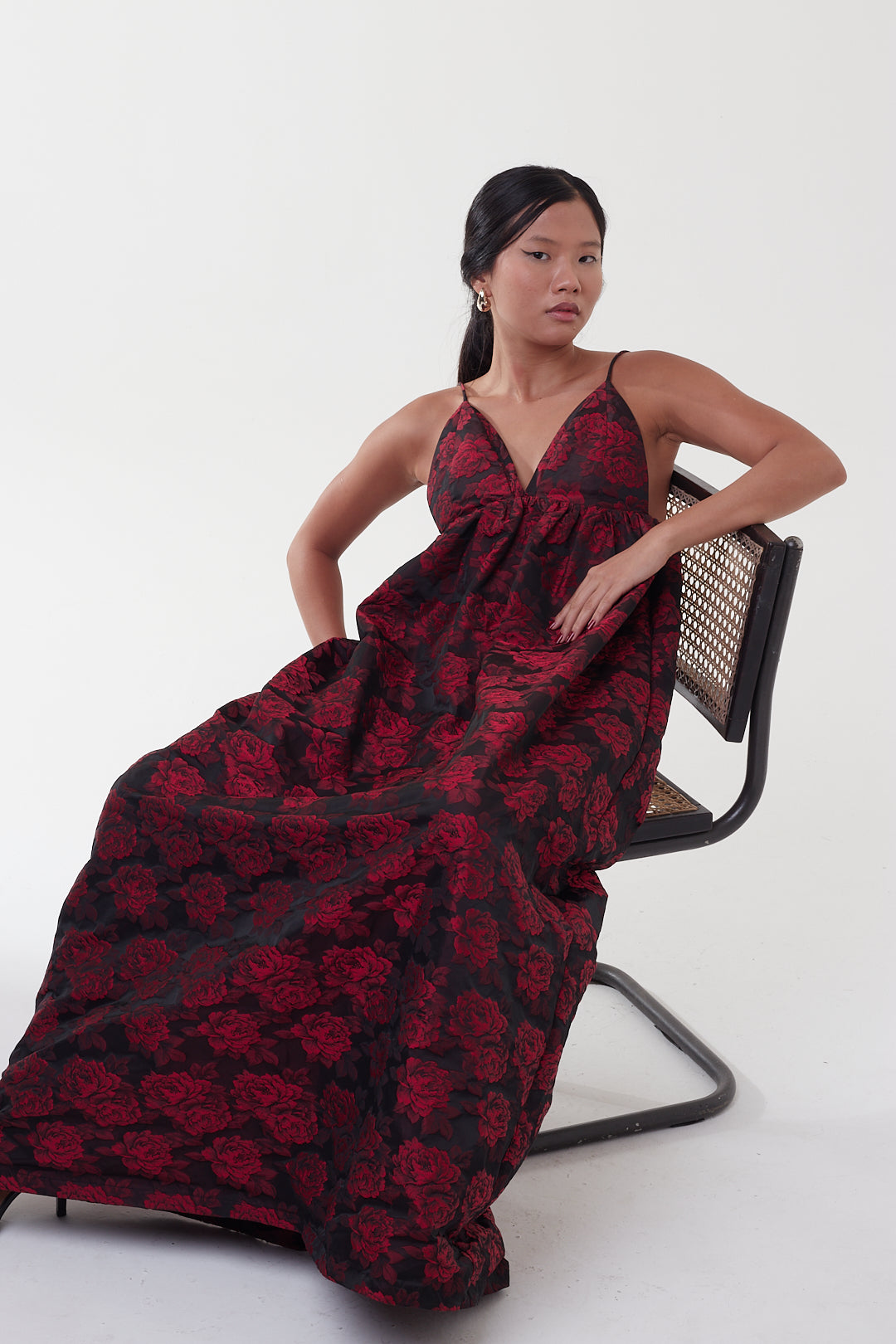 Vestido Botanical Jacquard Long Strap - Ganni