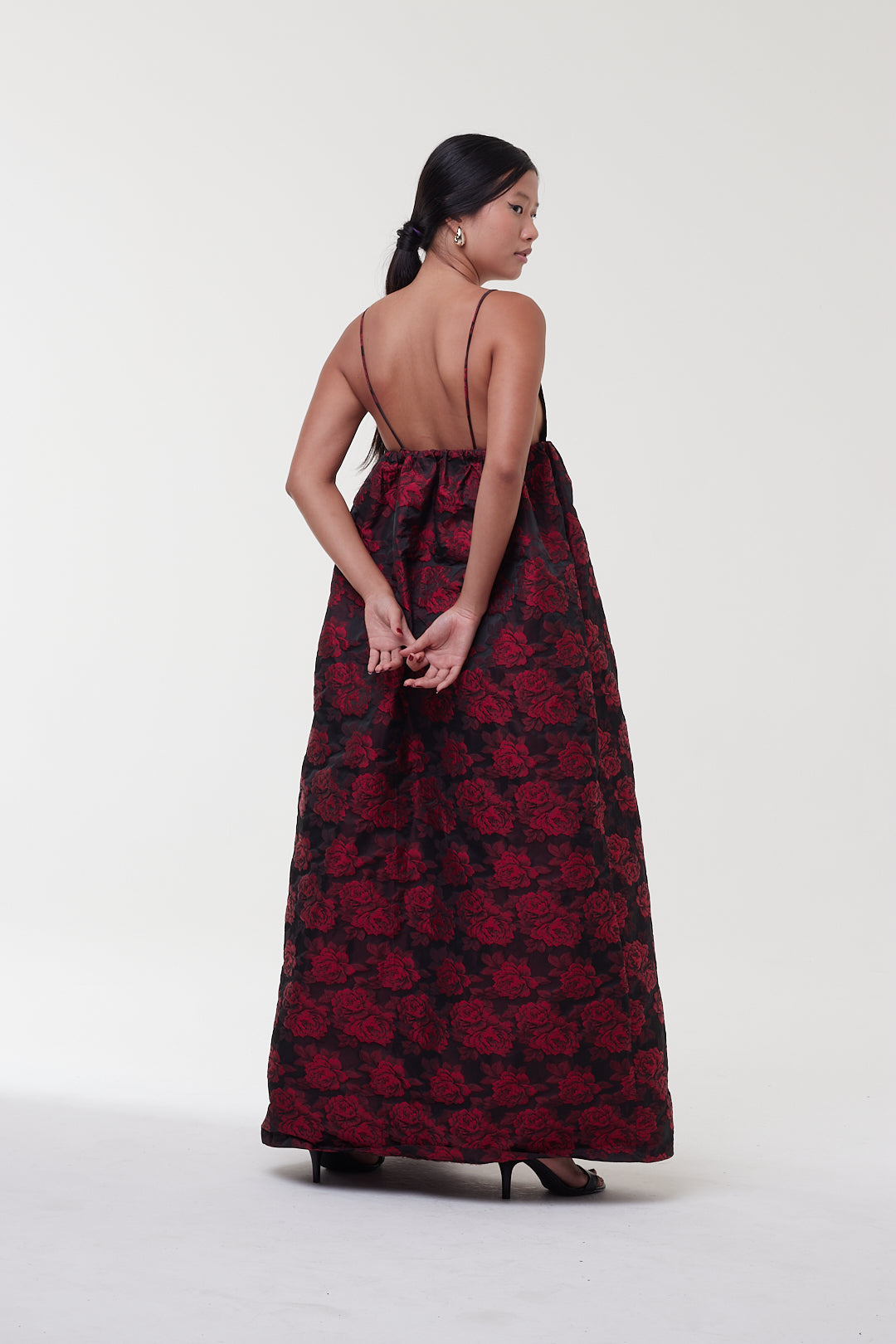 Vestido Botanical Jacquard Long Strap - Ganni