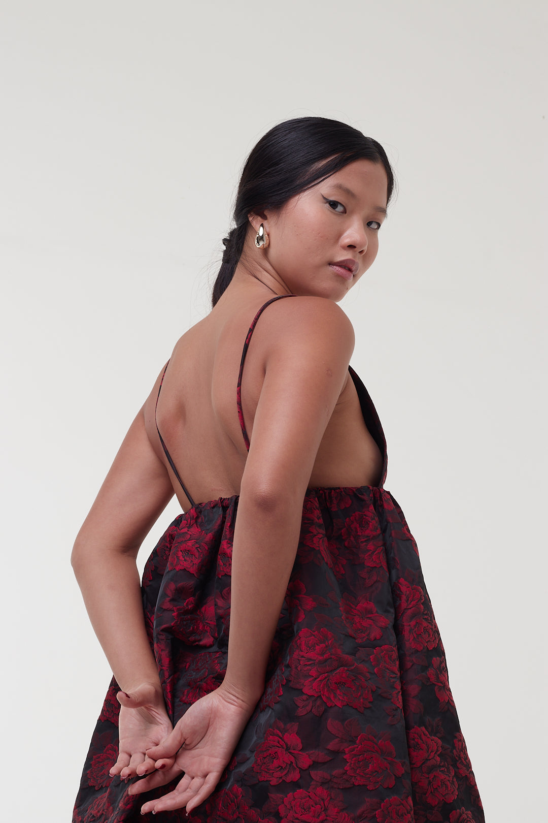Vestido Botanical Jacquard Long Strap - Ganni