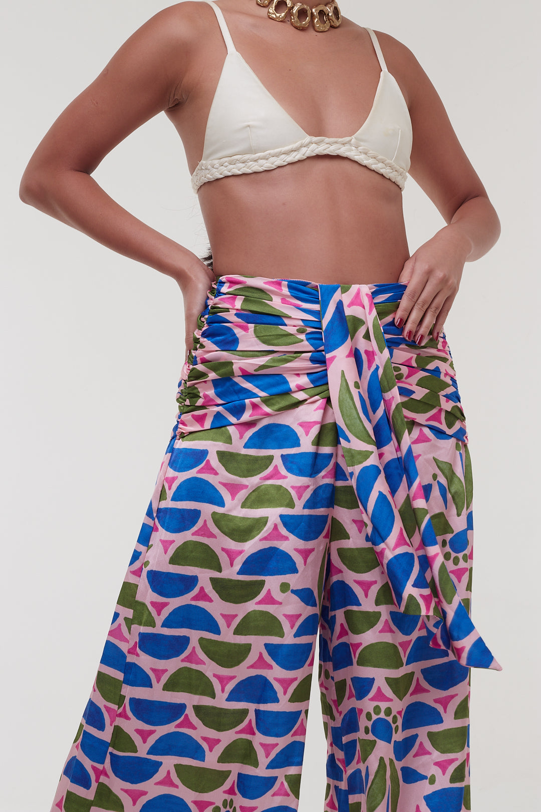 Calça Azul e Rosa Estampas - PatBo