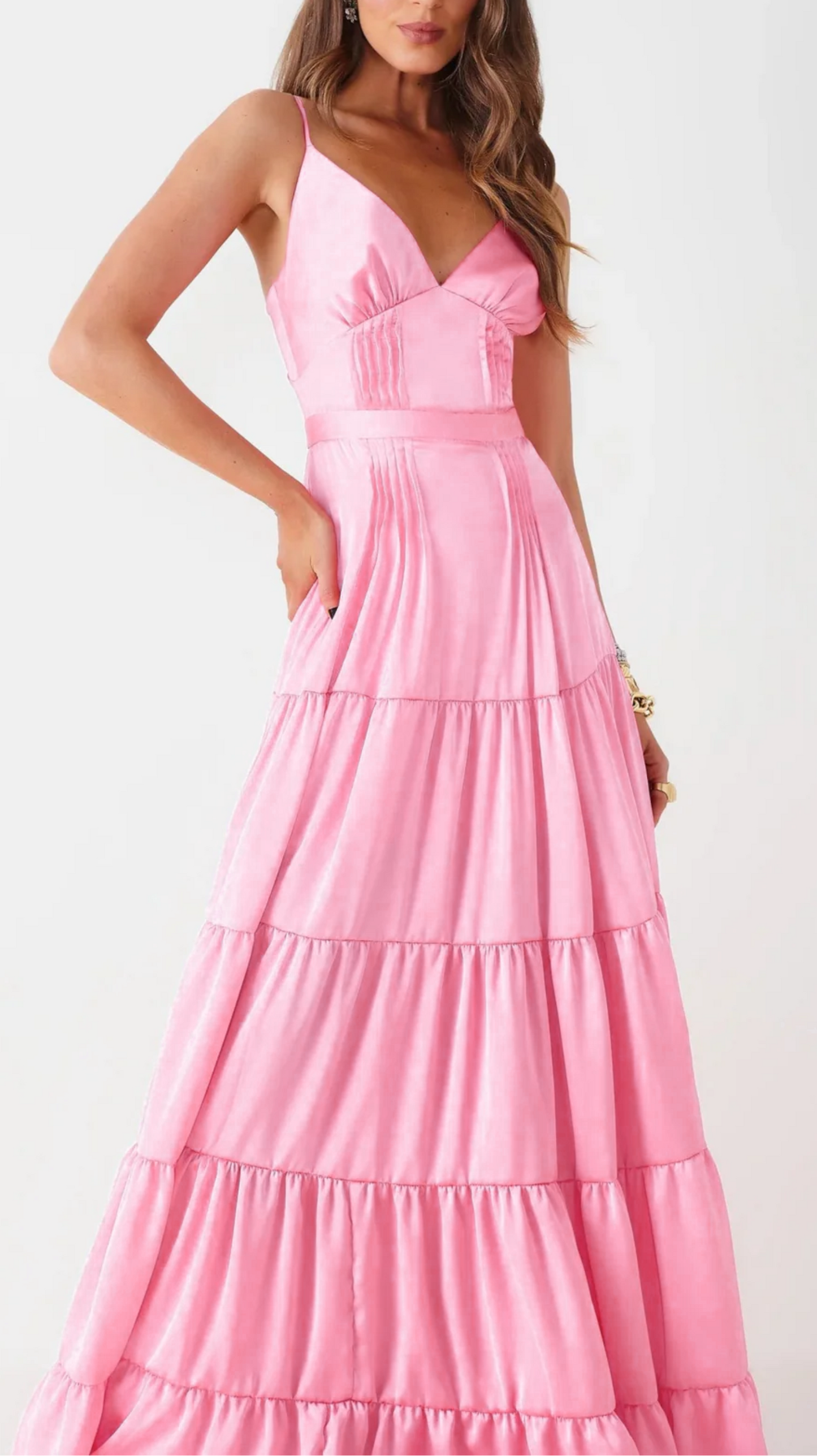 Vestido Longo Rosa Vitória - Fabulous Agilità