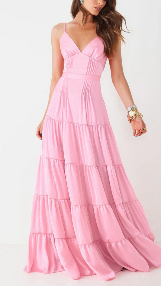 Vestido Longo Rosa Vitória - Fabulous Agilità
