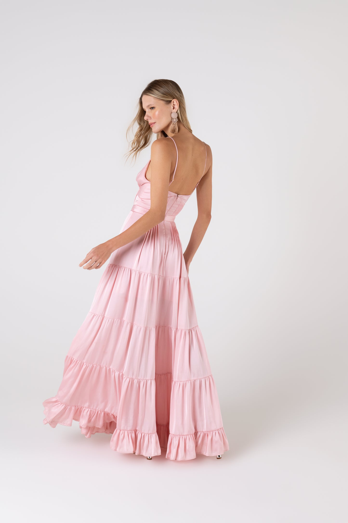 Vestido Longo Rosa Vitória - Fabulous Agilità