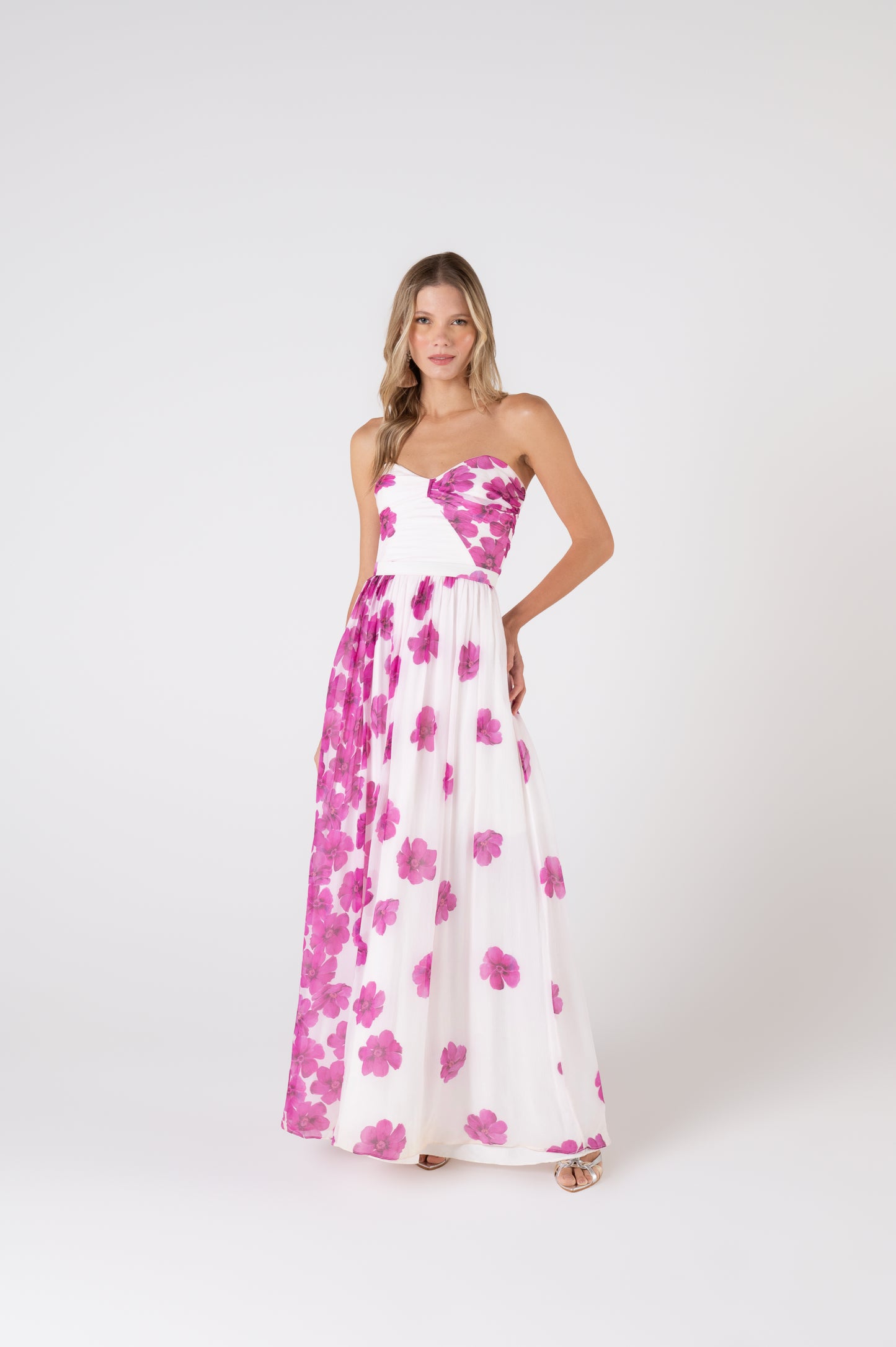 Vestido Longo de Seda Floral Dani Flower Blossom - Fabulous Agilità