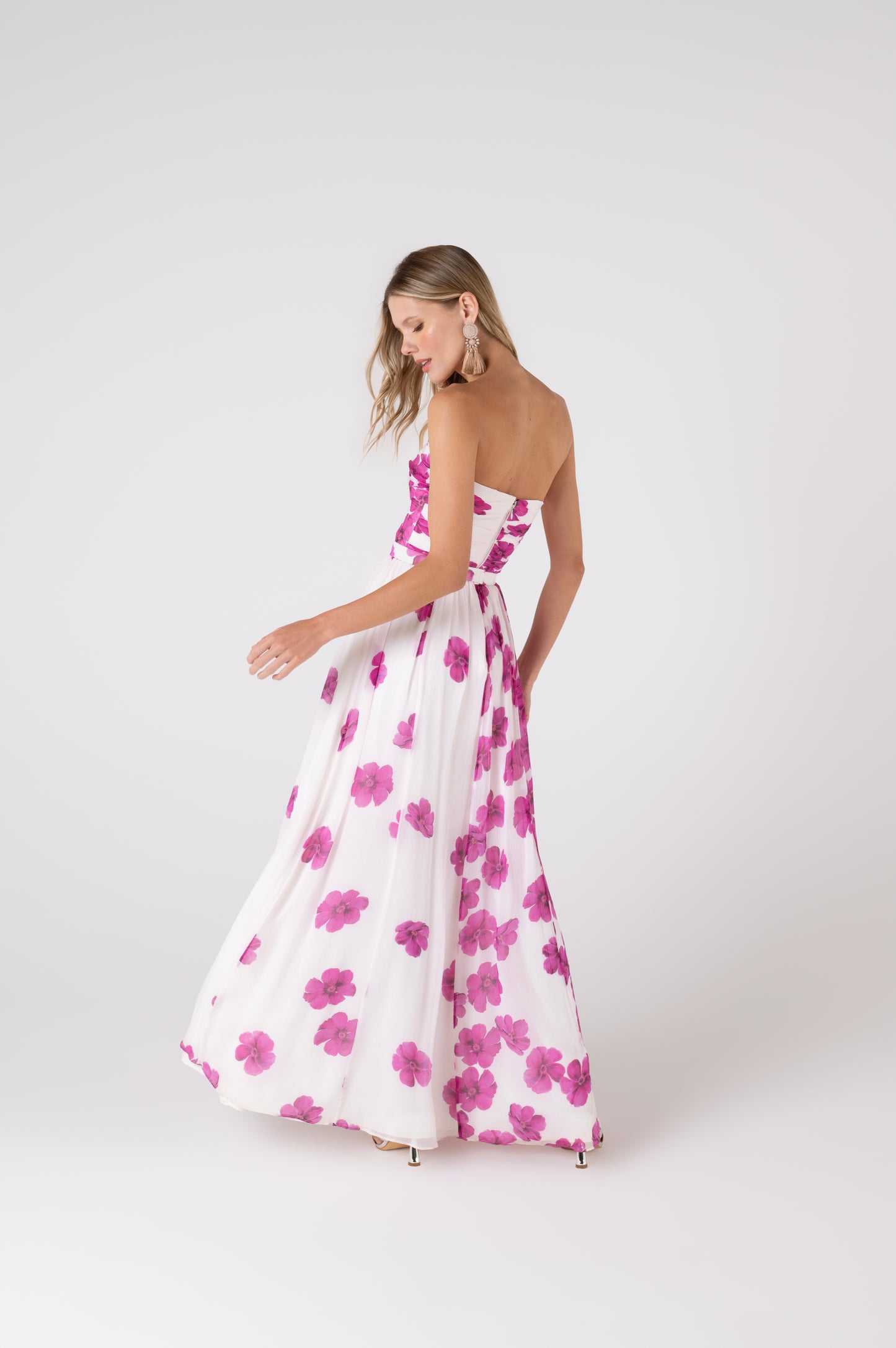 Vestido Longo de Seda Floral Dani Flower Blossom - Fabulous Agilità