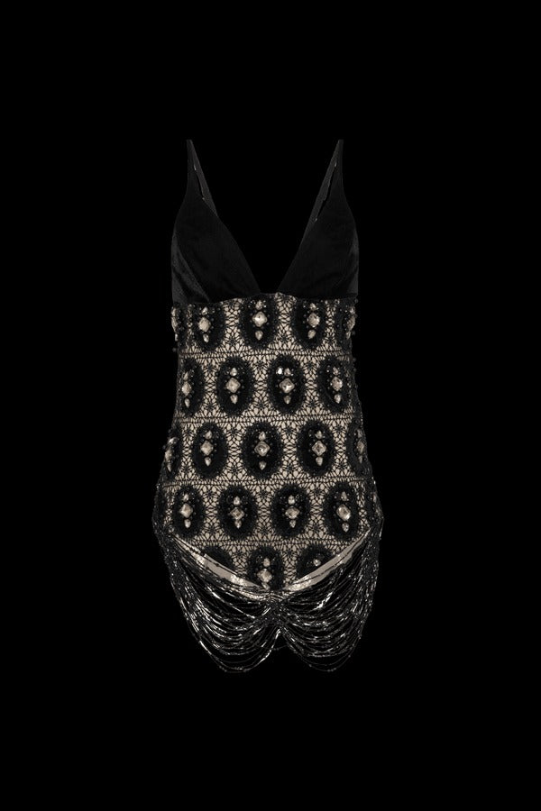 Vestido Curto Embroidery Velvet Preto - PatBo