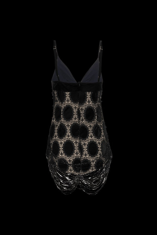 Vestido Curto Embroidery Velvet Preto - PatBo