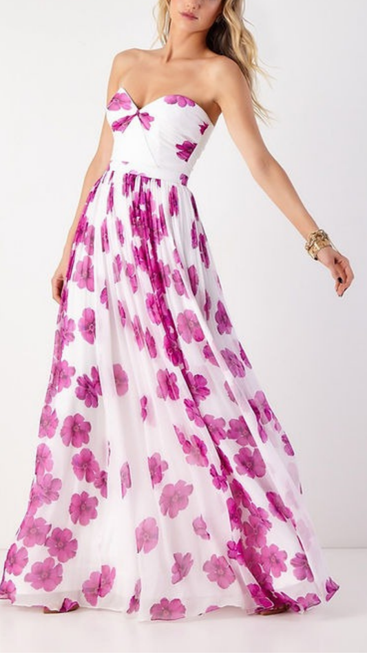 Vestido Longo de Seda Floral Dani Flower Blossom - Fabulous Agilità