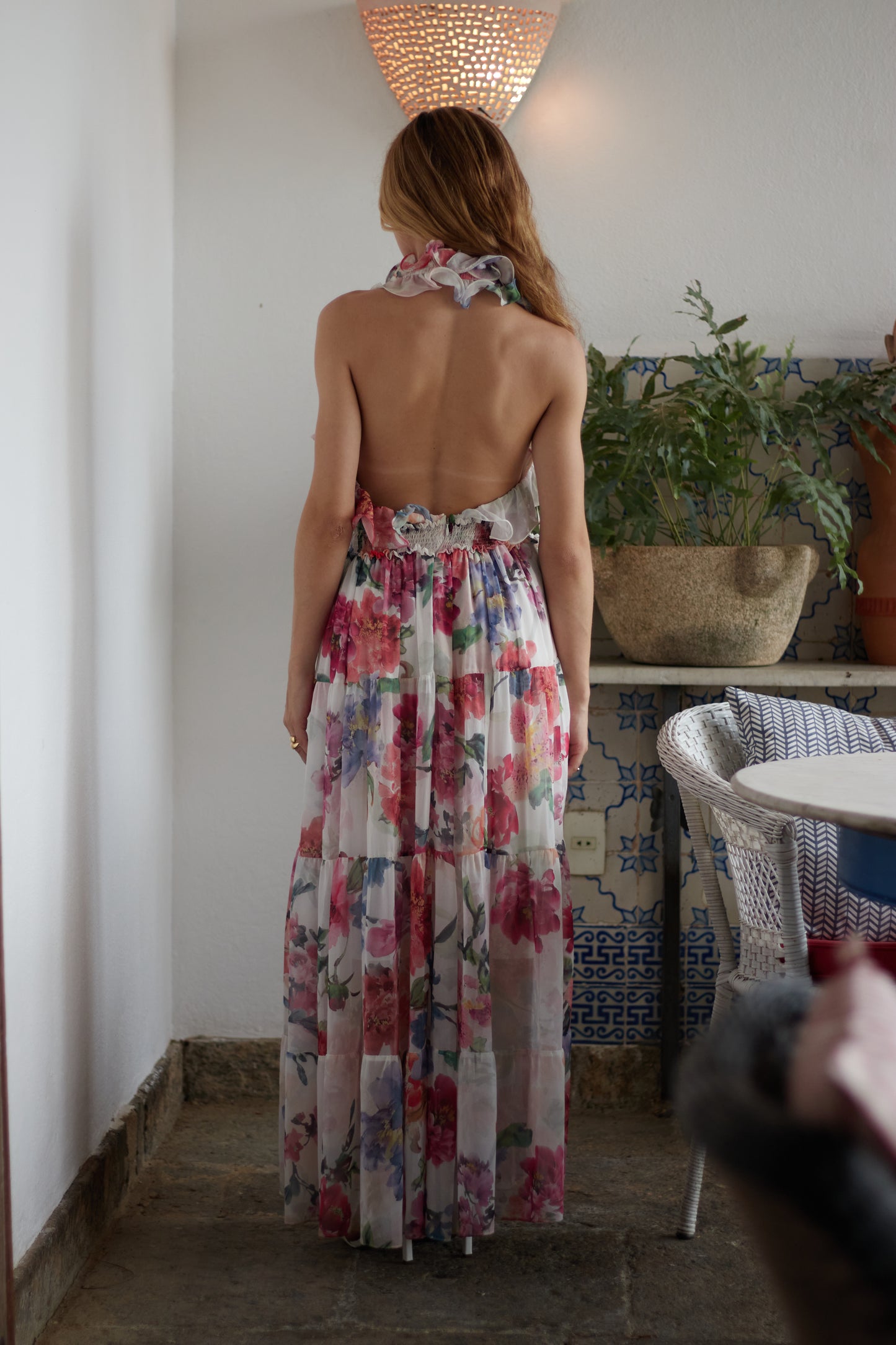 Vestido Longo Estampado Orquídea Aquarela - PatBo