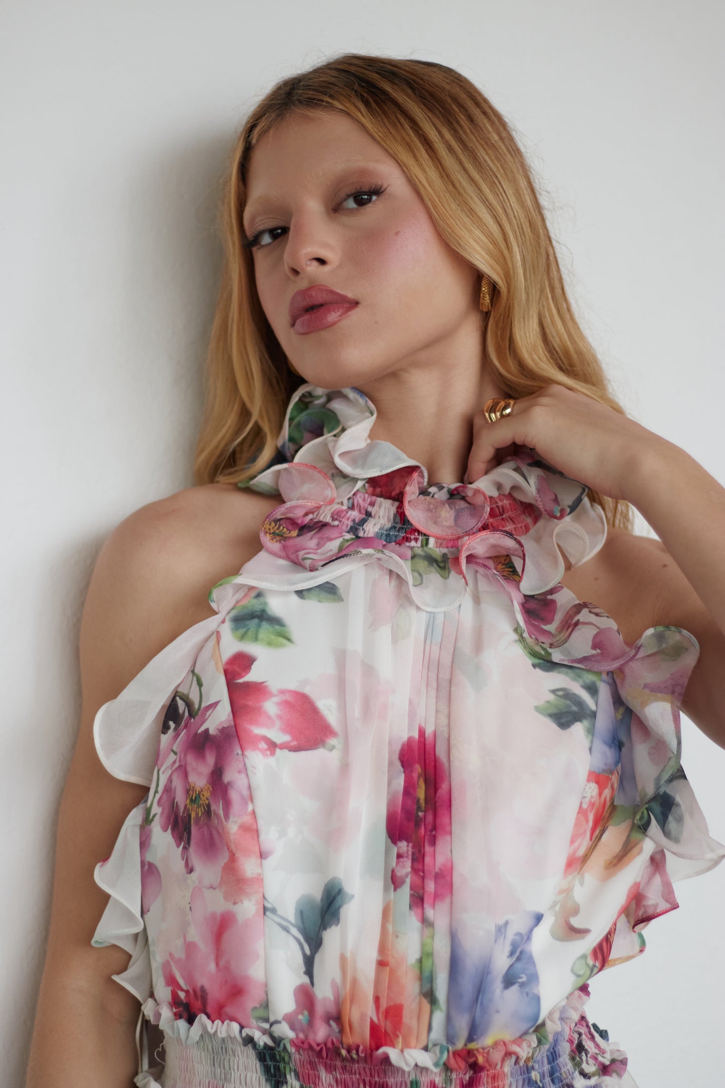 Vestido Longo Estampado Orquídea Aquarela - PatBo