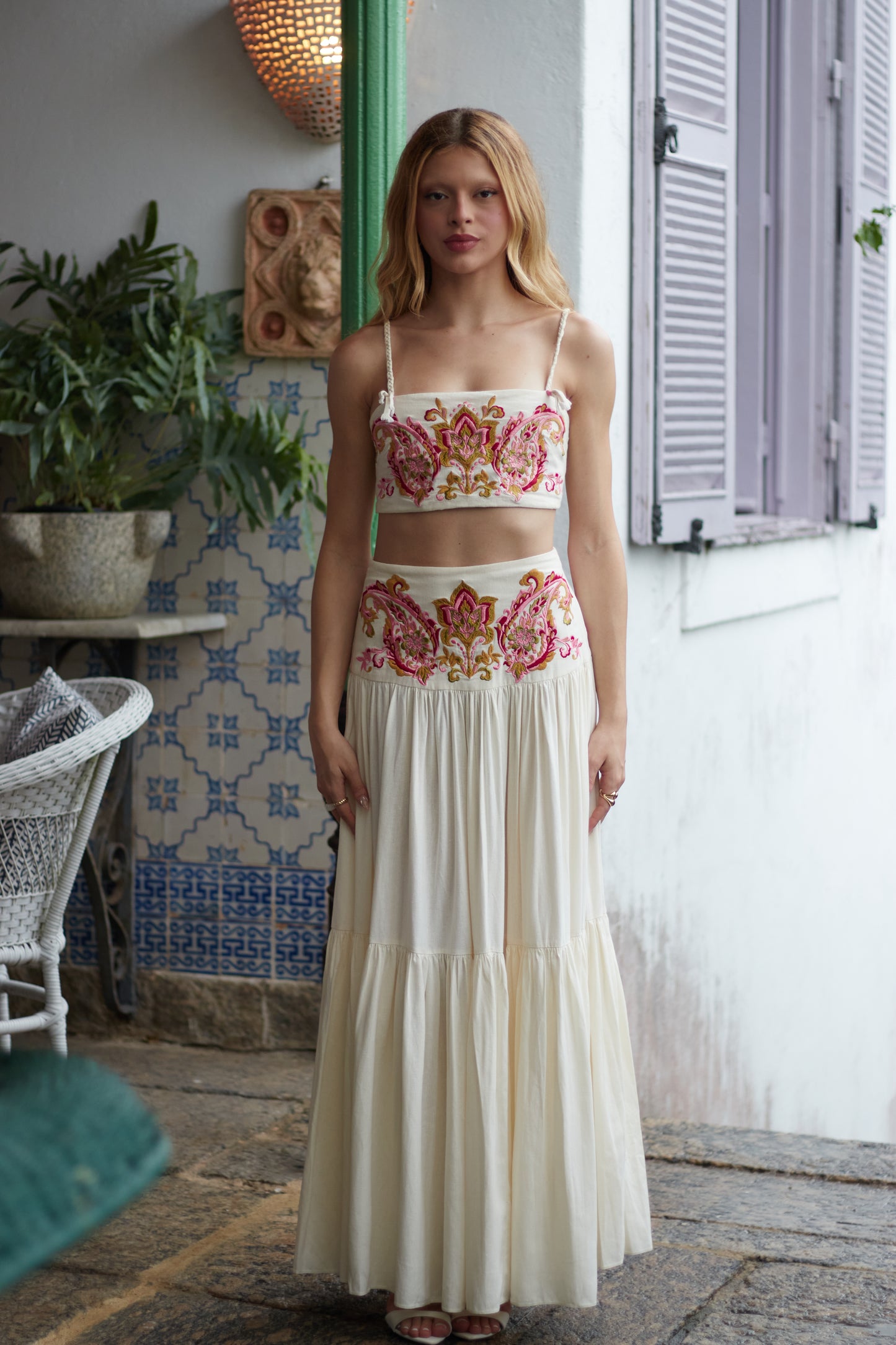 Conjunto bordado Off White - NV
